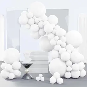 PartyWoo White Balloons 140 pcs Different Sizes of 18 12 10 5 Inch White Balloons Arch Kit Garland for Wedding Baby Shower Birthday Bridal Shower Graduation Engagement Party Decorations White-Y13