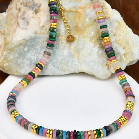Natural Stone Beaded Necklace, Boho Style Jewelry for Women, Fashion Accessory for Party & Daily Wear, Jewelry for Birthday Gift, Modern Versatile Accessories, Jewelry Gifts