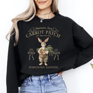 Carrot Patch, Adorable, Easter, Bunny, Jesus, Rabbit, Holiday Sweatshirt, Crew Neck, Women's, Crewneck