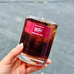 illuminatedbymia Scented Sips Candles - 14 oz Size, 140 hr Extended Burn Time, Hand Poured with Premium Ingredients, Paraben & Phthalate Free Candle, Cute Candle Gift Decor Fragrance Decoration