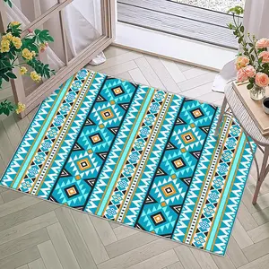 1PC Aztec Pattern Front Door Mat Good for Greeting, Outdoor Indoor Entrance Door Mat, Bedside Rug, Bathroom Mat, Small Floor Mat Suitable for Spring Summer Autumn Winter