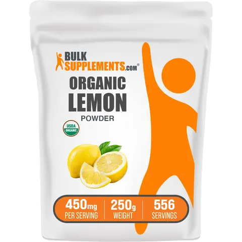 BulkSupplements Organic Lemon Juice Powder - Natural Flavor, Vitamin-Rich Digestion Healthcare & Daily Dietary Nutrition Supplement, Digestive Aid - 250g, 450mg per Serving