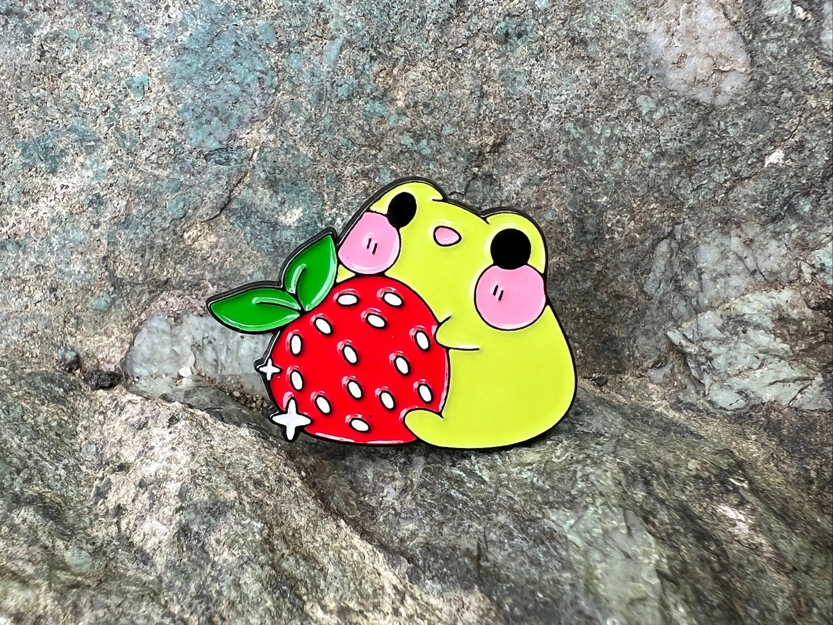 Strawberry Froggy DnD Enamel Pin