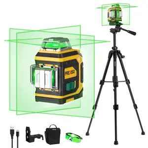 #Summervibes PREXISO Rechargeable 360° Self Leveling Green Laser Level with Tripod, Magnetic Base, Glasses - For Construction, Tile, Home Renovation