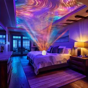 2in1 Aurora & Star Cloud Projector Lamp, Remote Control Galaxy Mood Light, USB Rechargeable Ambient Night Lamp for Bedroom, Home Decor & Relaxation nebula light projector ambient night light bedroom mood light led projector lamp