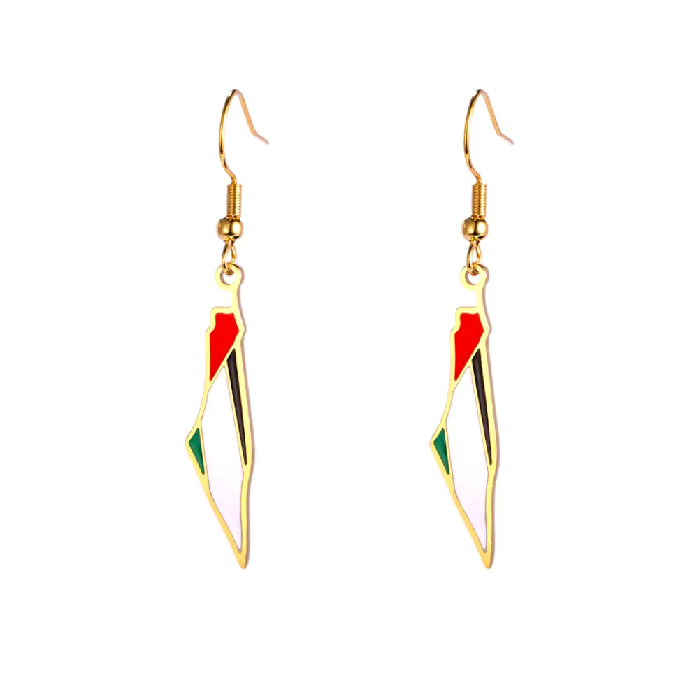 Palestine Map Flag Earrings