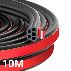 65.6 feet Vehicle door sealant - Universal self-adhesive automotive sealant, double-layer five-hole vehicle door sound insulation strip, suitable for various vehicle models, rubber sealant for vehicle doors