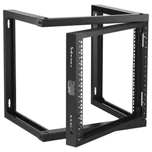 9U Wall Mount Rack Open Frame Server Network Cabinet, 150 Lbs (68.04 Kg) Capacity, Black Durable Steel 19-Inch Rack Mountable, Data Center and Home Lab Equipment, Cable Management, Ventilated, Easy Assembly