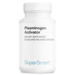 Supersmart - Plasminogen Activator (Advanced Formula) - with Pterostilbene, Nattokinase, Serrapeptase, OPC - High Potency Antioxidant Supplement | Non-GMO & Gluten Free - 60 Delayed Release Capsules