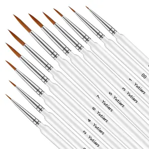 11pcs Miniature Paint Brushes Art Painting Brushes Weasel Hair Paint Brush Gouache Watercolor Oil Paints Acrylic Paint Brushes Artists Hand Painted