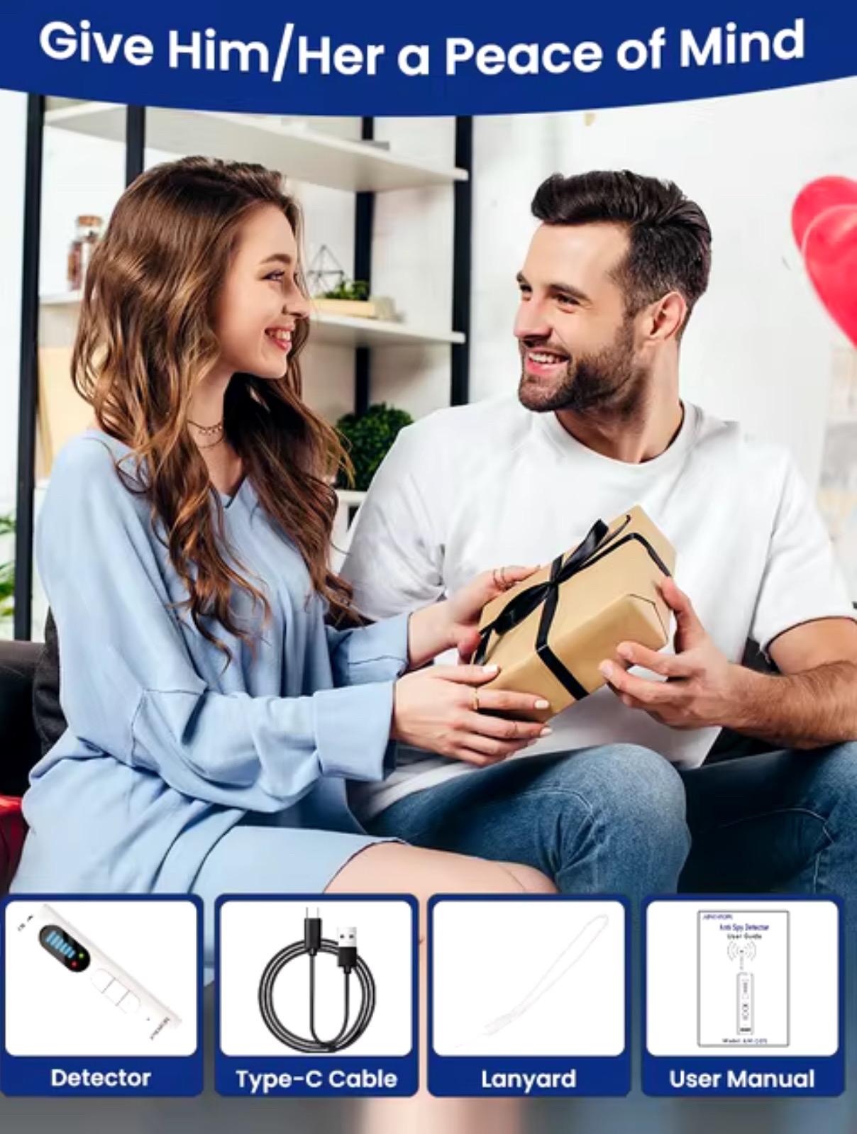 Amorom Hidden Camera Detector Anti-Spy Car Gps Tracker Location Detector Bug Rf Signal Scanner Finder Gadget