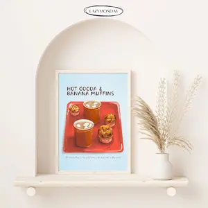 Hot cocoa & Banana muffins poster- art print - wall decor - wall art l LAZYMONDAYTH