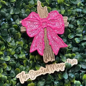 Cross with Glitter Bow Car Freshie / car freshener