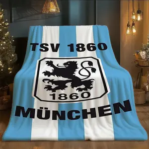 【JIT】One Piece TSV 1860 Blue and White Striped Printed Flannel Blanket - Warm and Comfortable, Suitable for Sofa and Bed, All-Season Use, Machine Washable, Suitable for Camping, Office Chair, Enhances Home Atmosphere, Gift for Friends