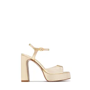 Catalina Platform Chunky Heels - Gold