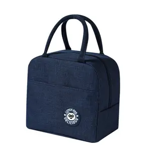 Small Portable Cute Lunch Bag for Boys Girls, Reusable Snack Bags with Front Pocket for Picnic Office Work Outdoor