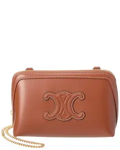 CELINE Logo Leather Crossbody