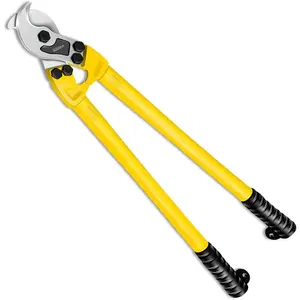 24 Inch Heavy Duty Carbon Steel Cable Cutter, Multi-Functional Labor Saving Long Arm Wire Rope Cutter Pliers with Ergonomic Design for Aluminum and Copper Wire Rope