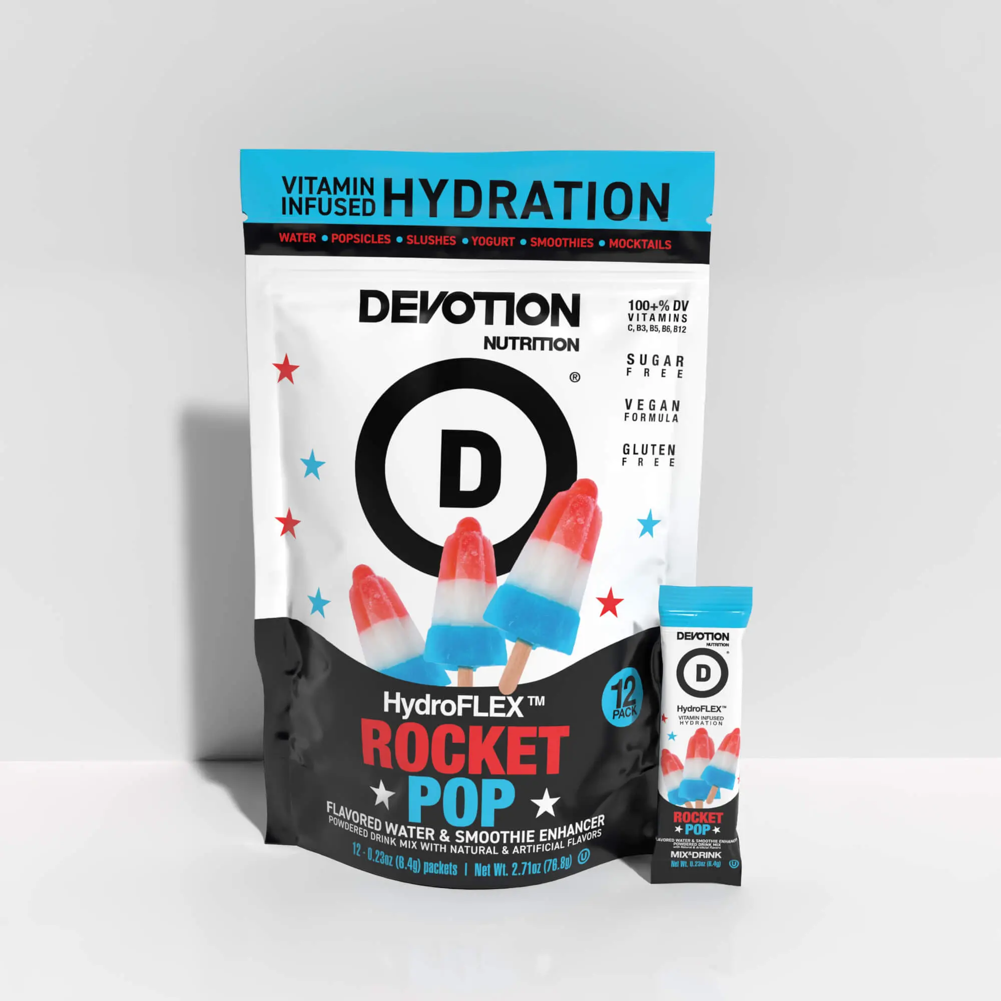Devotion Nutrition HydroFLEX Vitamin Infused Hydration | 12-PK Rocket Pop Devotion Nutrition HydroFLEX Vitamin Infused Hydration | 12-PK Rocket Pop