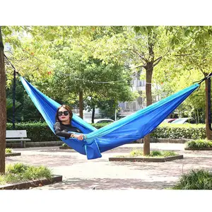 Double Portable Travel Hammock – Durable Travel Accessory Hammock for Outdoor Camping, High-Strength Parachute Cloth Swing with Compact Carry Pack, Durable Hammock