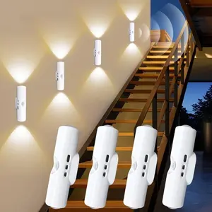 Rechargeable LED motion sensor light, RGB color-changing decorative light, drill-free installation, suitable for cabinets, kitchens, hallways, living rooms, and game rooms (1/2/3/4 pieces)