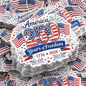 USA 250th Anniversary Sticker 2, 1776–2026 America Semiquincentennial Decal, Patriotic Eagle Fla