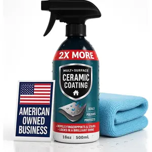 16oz Home Ceramic Coating Spray Kit - Shine, Seal & Protect Kitchen & Bath Surfaces - Repels Stains, Smudges, Water Spots on Appliances, Countertops &  Hard Surface in Your Life - It Works to Seal
