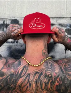 DRIVEN RED FLAT BILL HAT