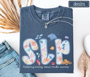 SLP Comfort Colors Shirt • Speech Language Pathology Tee • Ocean SLP Tshirt • Pediatric Speech Therapist Gift • SLP Assistant Slpa Work Tee