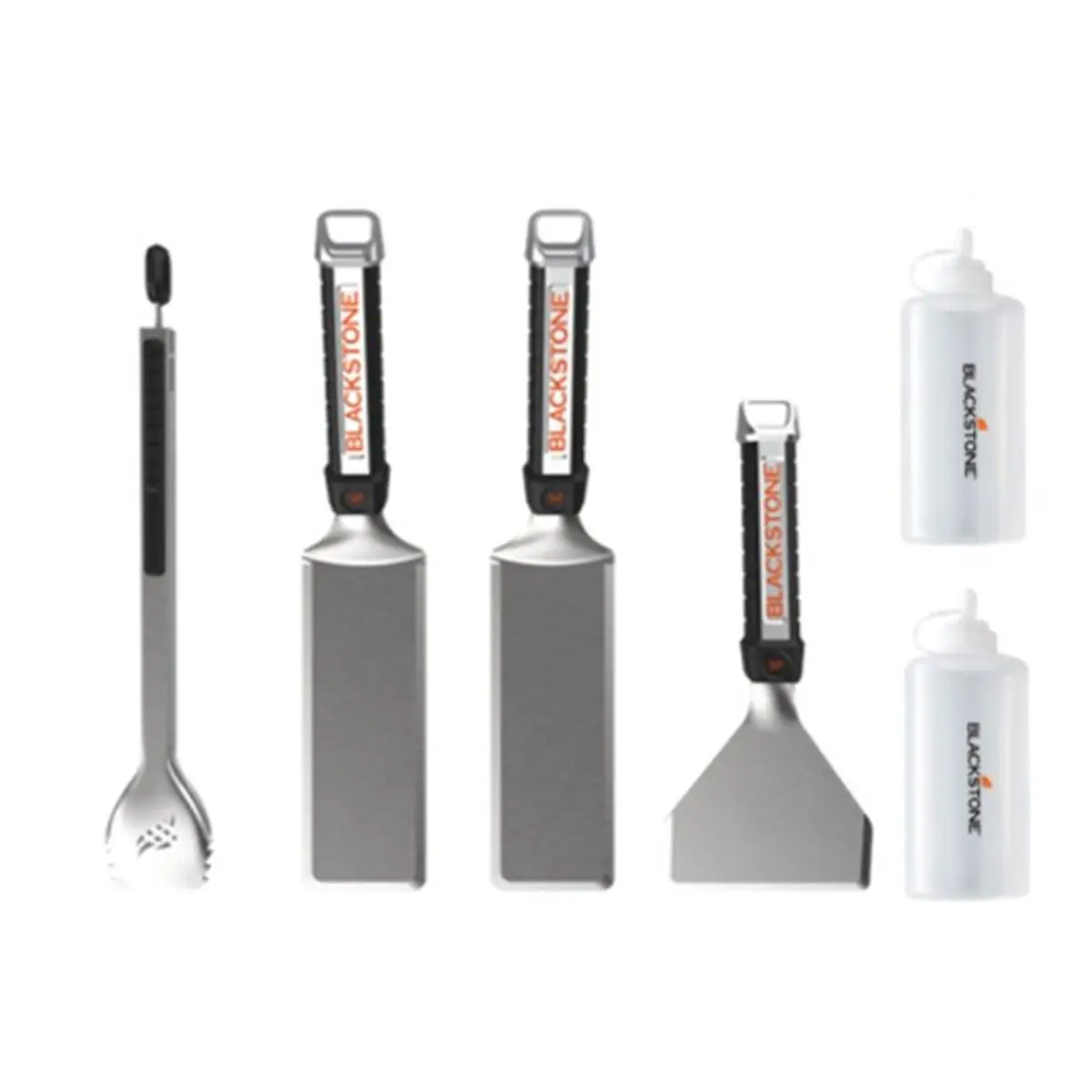 BLACKSTONE 6-Piece Heavy-Duty Stainless Steel Barbecue Tool Set - Barbecue Turner, Griddle Scraper, Dishwasher-Safe Kitchenware for Outdoor Grilling