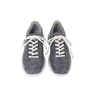 CARI CAPRI Recycled Runner - Gray Sneakers with Lace-Up Closure, Casual Footwear for Training and Athletic Use