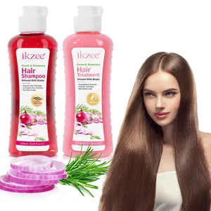 ikzee Onion Biotin Rosemary Shampoo and Conditioner Set, formulated with scalp- and hair-friendly ingredients, produces a rich lather to remove oil and dirt, and moisturizes and smooths dry hair. Suitable for all hair types.