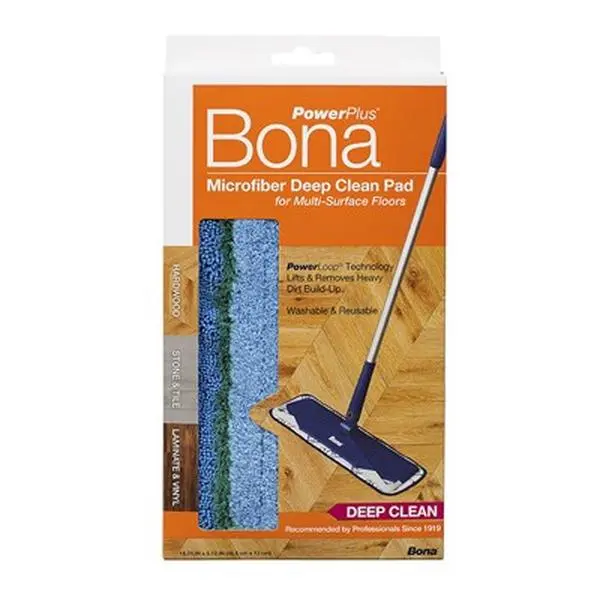 212 MAIN Bona Kemi Usa Inc AX0003495 Nylon Powerloop Deepclean Microfiber Pad - Microfiber Cleaning Mop Heads for Floor Mopping, Washer and Dryer Safe