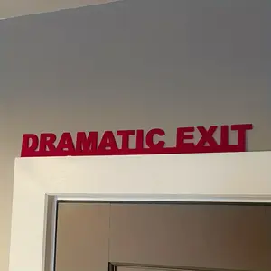 Wooden Dramatic Exit Letter Pattern Wall Sign, Creative Wall Decor, Wall Hanging Decor for Home Living Room Bedroom Office Signage