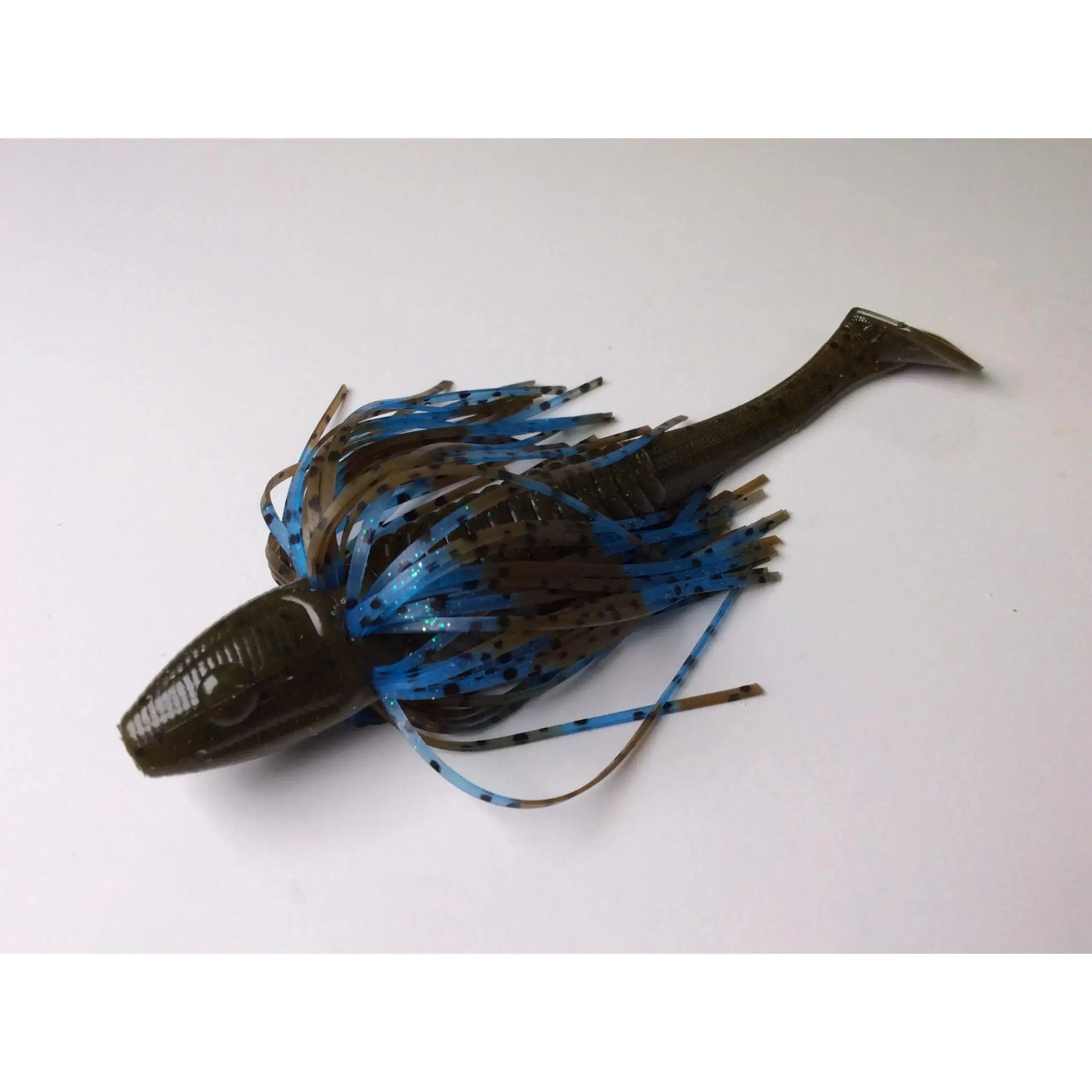 Tightlines UV Fuzzy Rattl'n Sow Belly Swimbait - 5" Green Pumpkin/Blue Black w/ Blue Sheen 4pk