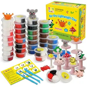 Creative Animal Clay Craft Kit for Kids: 12 DIY Sculpting Projects with Tools – Ultra Light, Non-Toxic & Perfect Gift for Boys & Girls