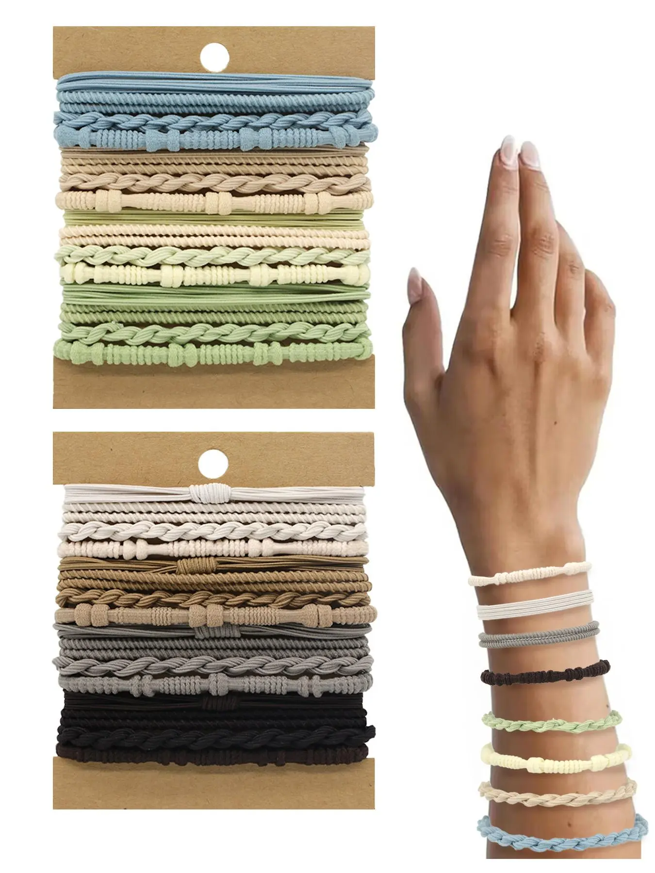Boho Style Braided Hair Tie Set, Casual Simple Plain Color Hair Ties, Fashion Hair Accessories for Women & Girls, Scrunchies, Elastic Hair Accessory, Ponytails, Fashionable Hair Accessories