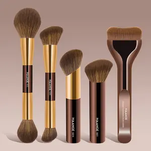 MAANGE 5pcs Professional Makeup Brush Set Includes foundation brush, blush brush, powder brush, contour brush, highlighter brush, and contouring brush Makeup tools Gift for Women & Girl Travel Makeup Brush Set