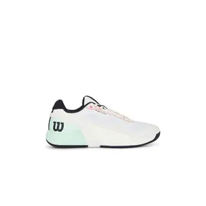 Wilson Rush Pro 5 Tennis Shoe in White, Bay, & Fier