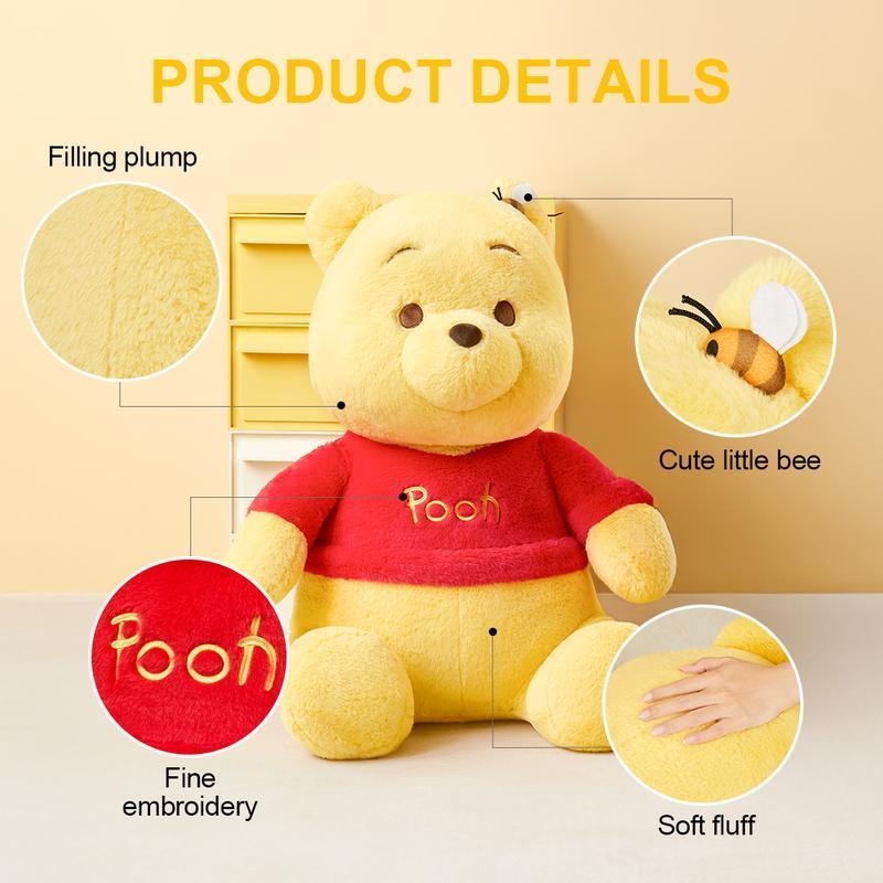 Disney Winnie the Pooh Series - Classic Sitting Plush Toy 18'' & 24'', Soft & Cuddly Collectible Bear Figure for Kids & Fans