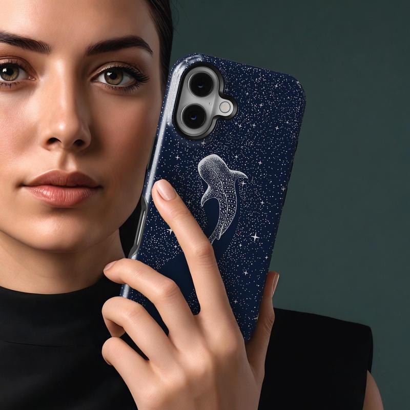 Ocean Animal Whale Shark Pattern Phone Case Applicable to iP15Promax ip14Pro mobile phone case 12 trendy brand 13 anti-fall cover 14Promax 15Pro cute Plus phonecase Accessories Acrylic casetify