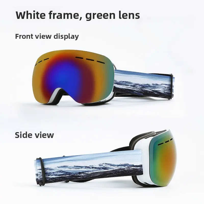 White frame green lens - snow mountain