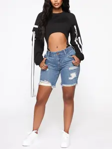 This Time Around Bermuda Shorts - Medium Blue Wash