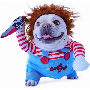 Pet Deadly Doll Dog Costumes, Funny Pets Cosplay Costume Halloween Dog Clothes Party Costume for Small Medium Large Dogs(Medium)