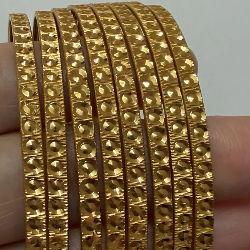 Gold Plated Bangles for Women, 8-Piece Traditional Bengali Jewelry Set, Classic Design with Contemporary Styles for Versatile Elegance, Wardrobe Enhancer, Jewelry Accessories, Bling, Luxurious Shine, Multi-Size, Metal Coating, Female, Check Available Size