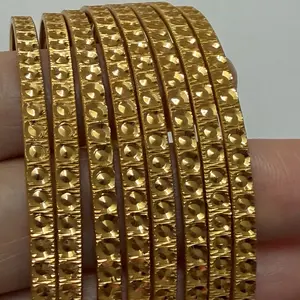 Gold Plated Bangles - 8 Piece Set Traditional Look with Modern Touch. Check Available Size Bengal Jewelry