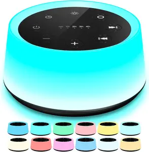 ColorsNoise Audio Speaker & White Noise Machine - 30 Soothing Sounds, 12-Color Night Light, Memory Function for Home Office (Black), Speakers