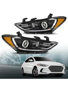 Fit For 2017 2018 Hyundai Elantra Projector Headlights Assembly Left+Right Side G-PLUS