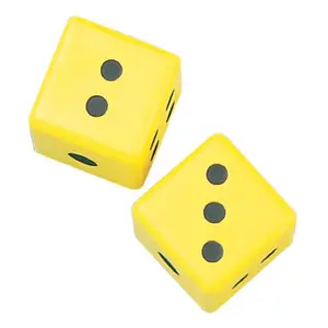 Champion Sports  3 in. Coated Foam Dice, Yellow & Black