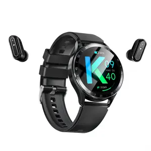 black X10 Smart Watch with Earbuds 2in1, 1.39Inch HD Color Screen, Bluetooth IP67 Waterproof, Wristwatch silicone notifications Wearable Smartphone